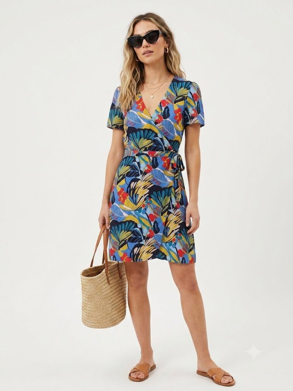 J. Crew Mercantile Tropical Floral Fit & Flare Dress Size 4 Colorful Print